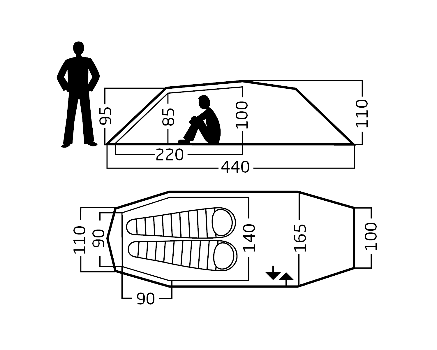 Oppland 2 LW (2.0) Zelt - Black Forest Green