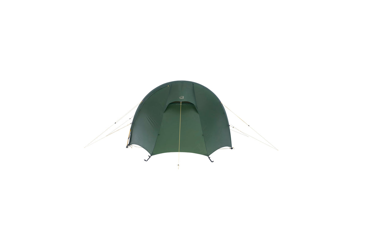 Green tent on a white background