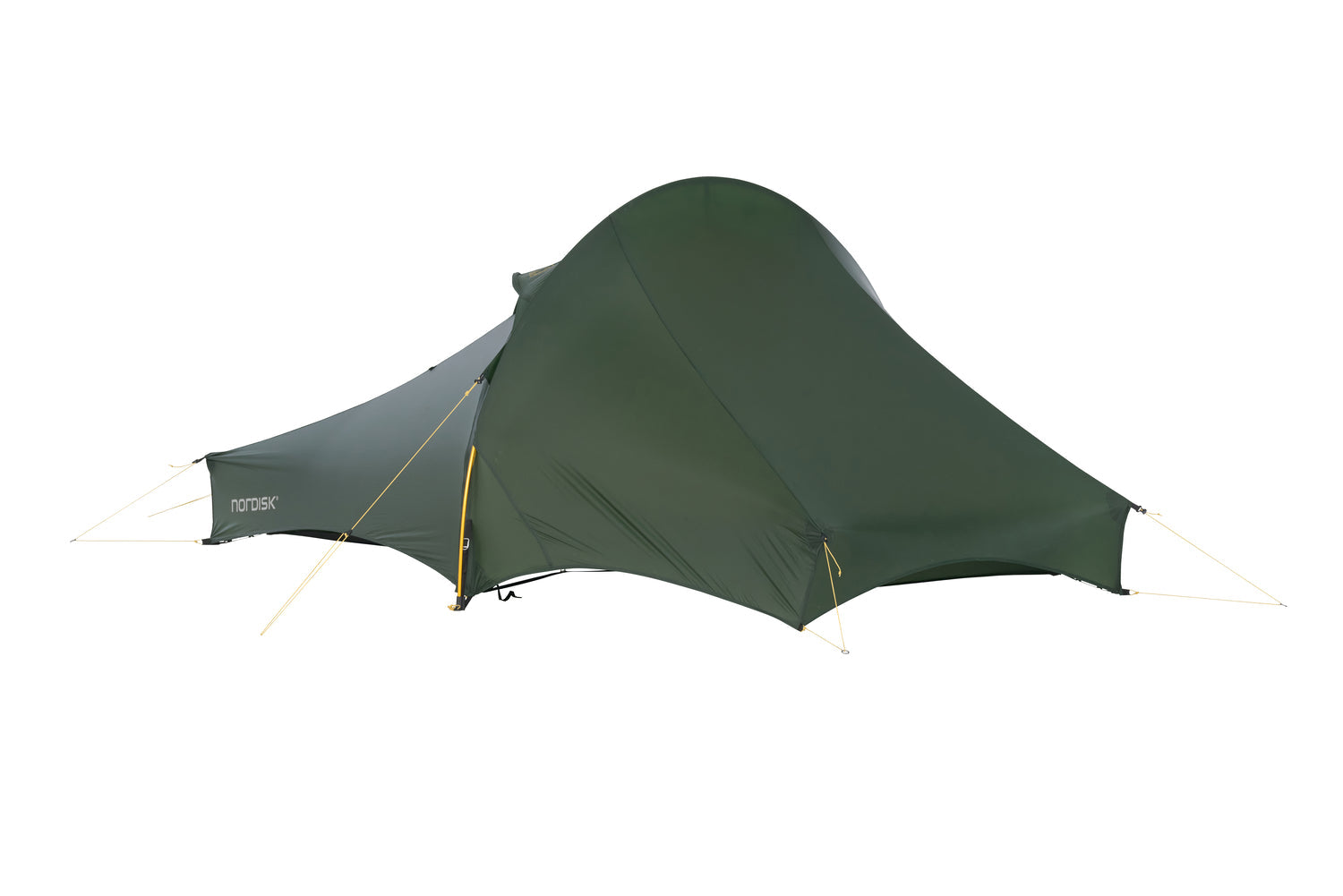 Green tent on a white background