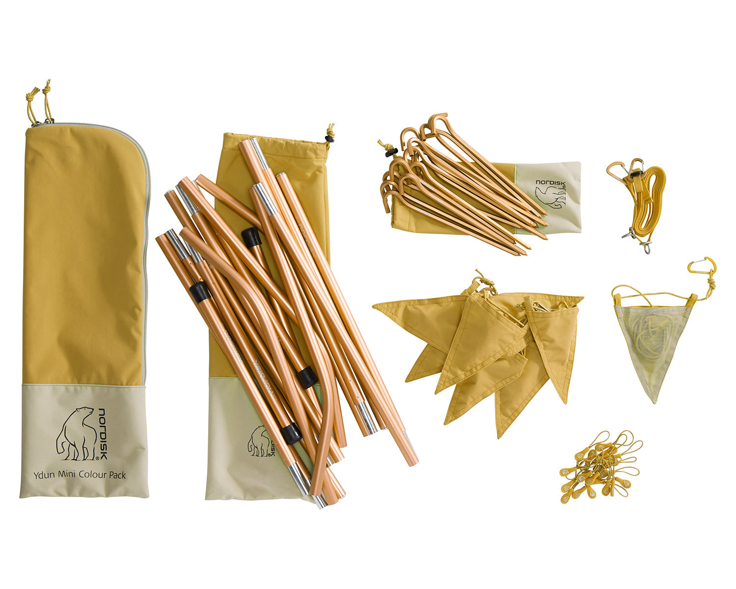 Ydun Tech Mini Zelt Incl. Colour Pack - 2 Personen | Mustard Yellow