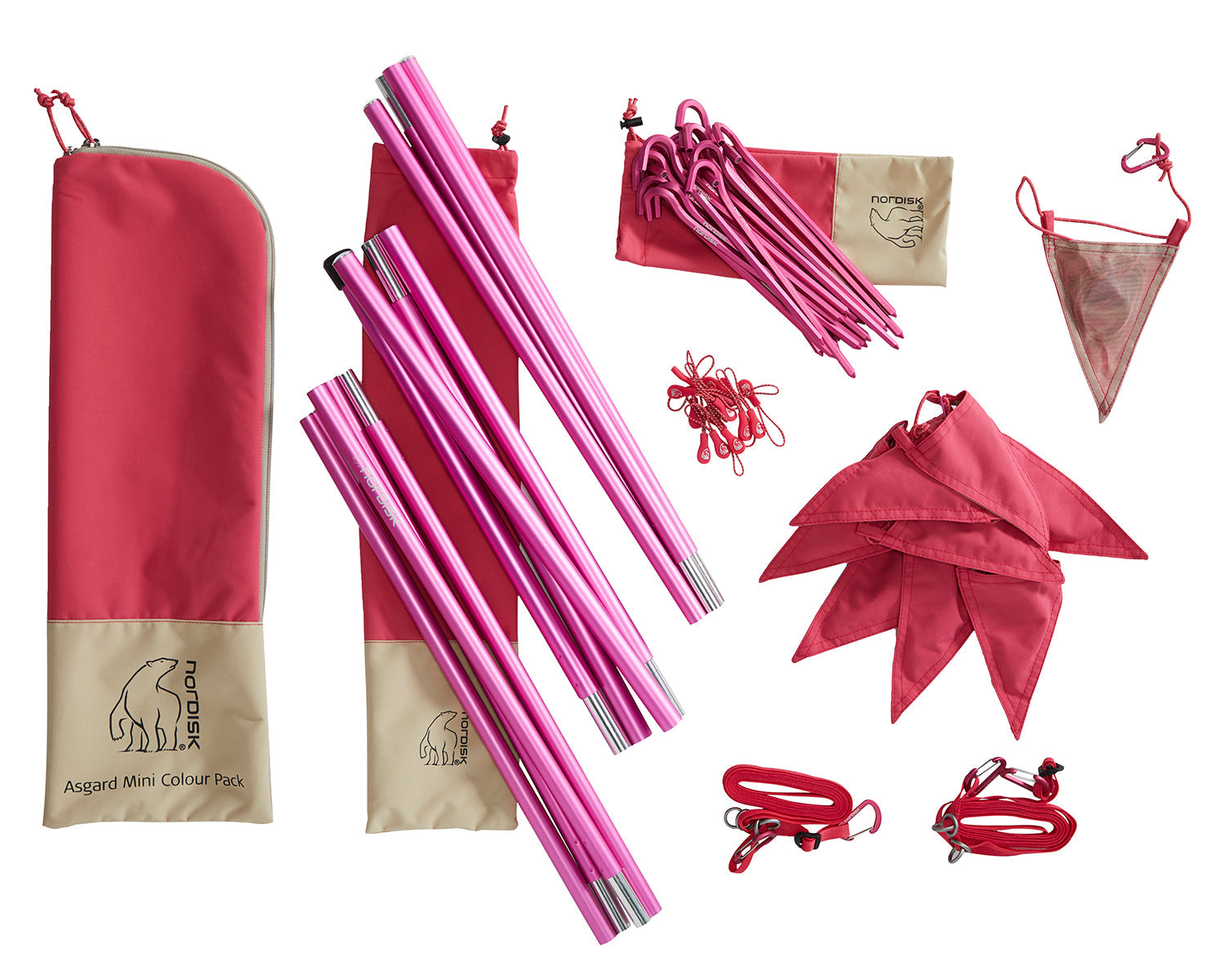 Asgard Tech Mini Glamping Zelt Incl. Colour Pack - 2 Personen | Azalea Cherry Pink