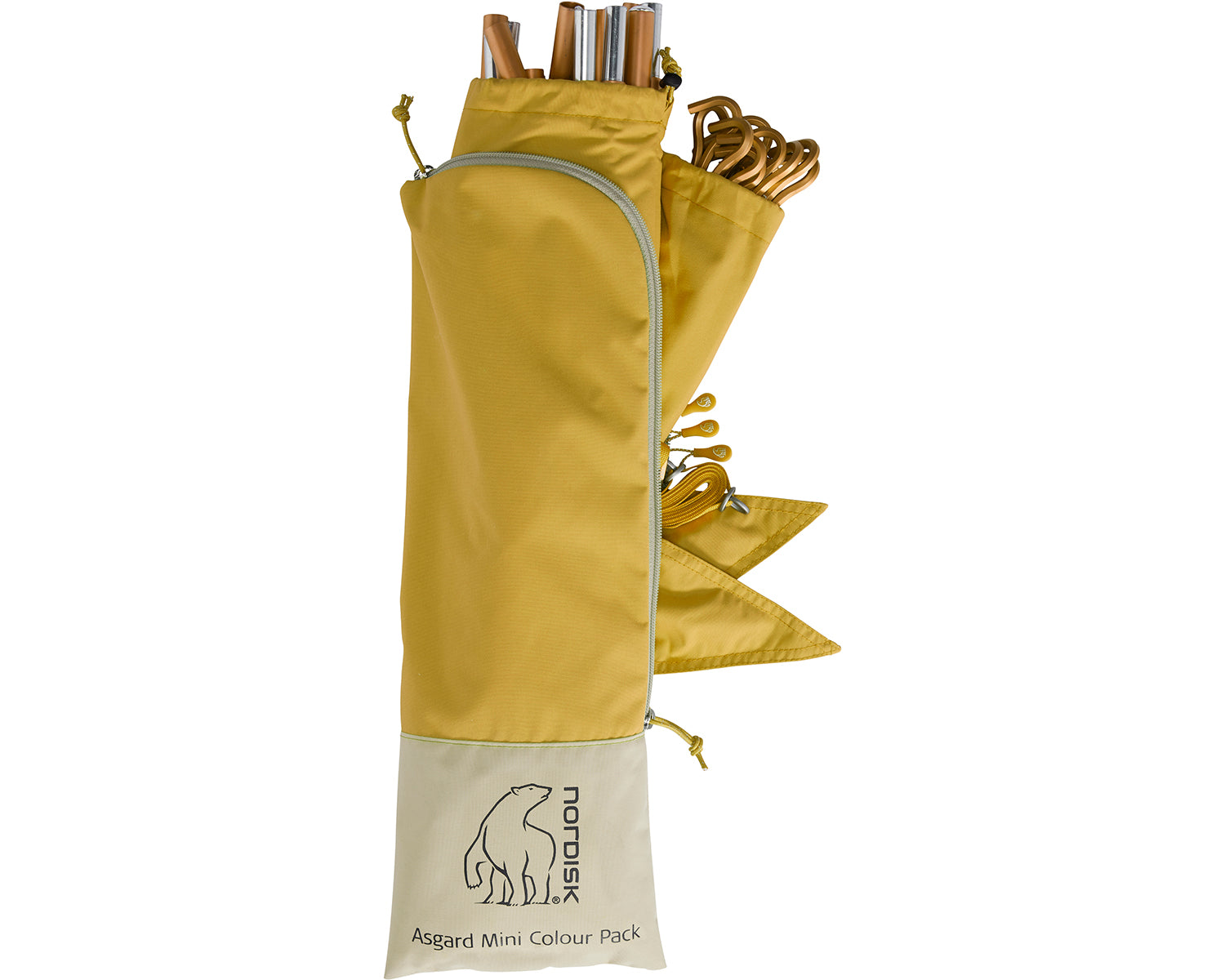 Asgard Tech Mini Glamping Zelt Incl. Colour Pack - 2 Personen | Mustard Yellow
