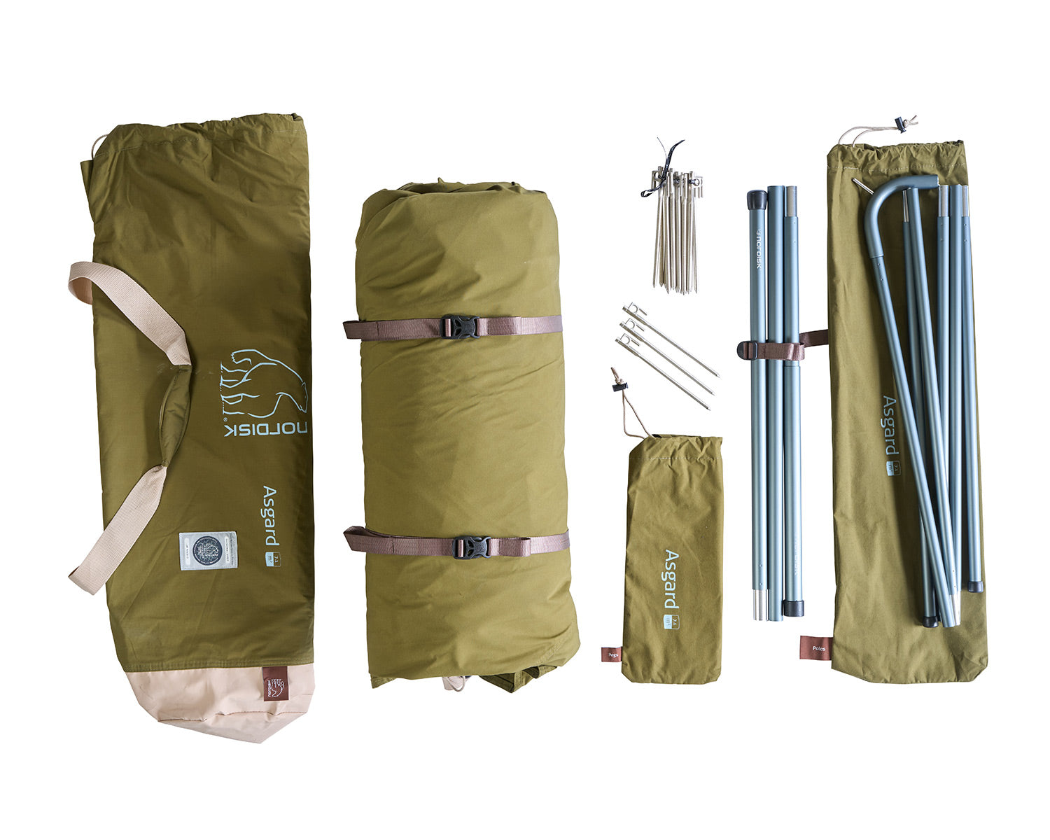 Asgard 7.1 Glamping Zelt - 7.1 m² | 3 Personen | Green Khaki