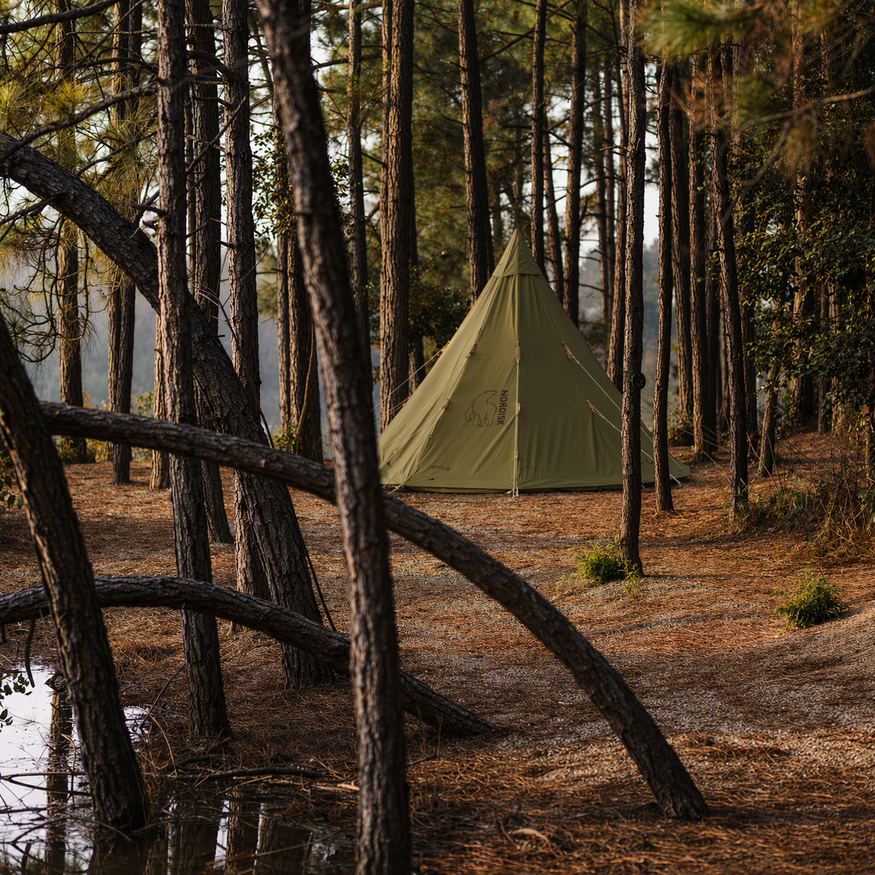 Alfheim 12.6 Glamping Zelt - 12.6 m² | 6 Personen | Green Khaki