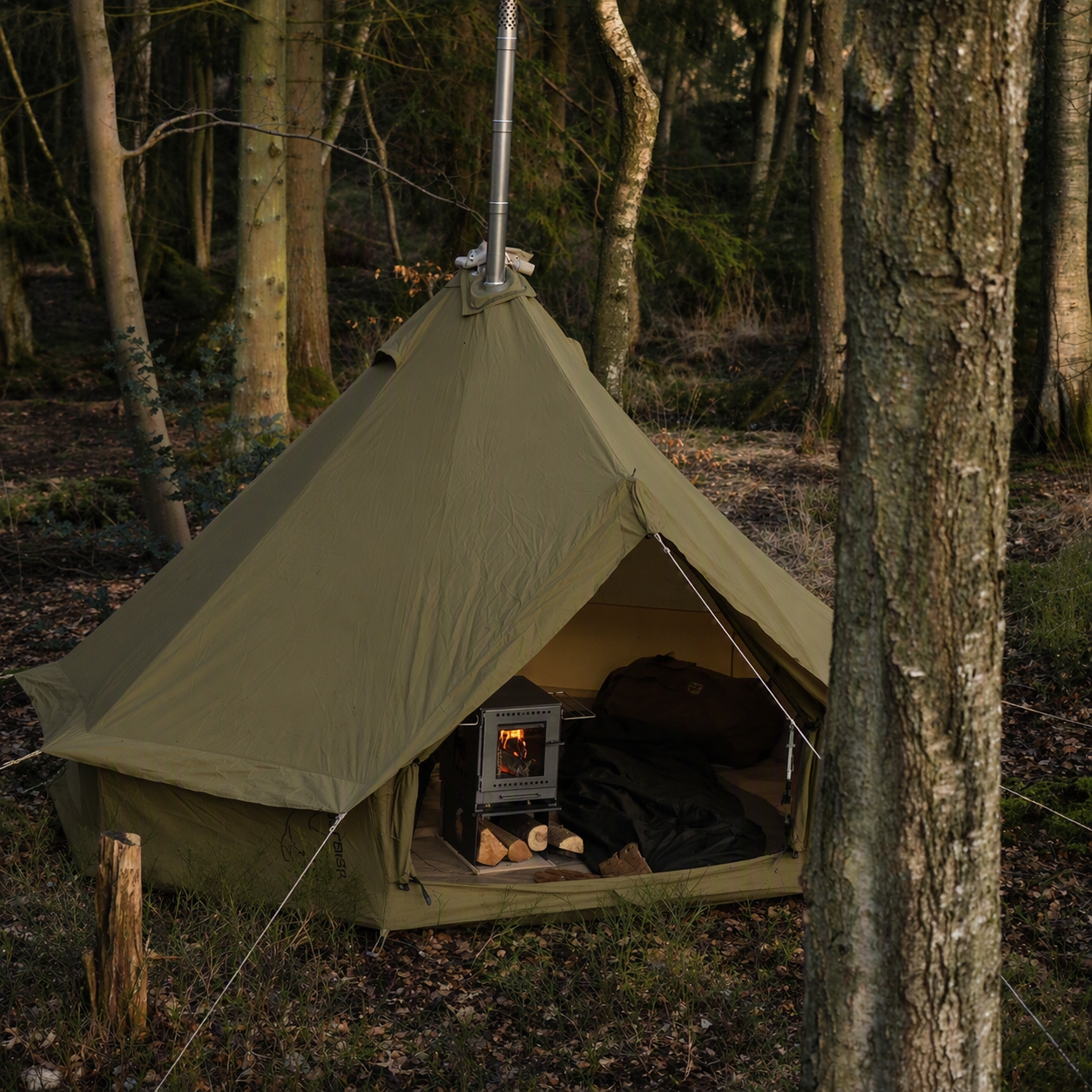 Asgard 7.1 Glamping Zelt - 7.1 m² | 3 Personen | Green Khaki