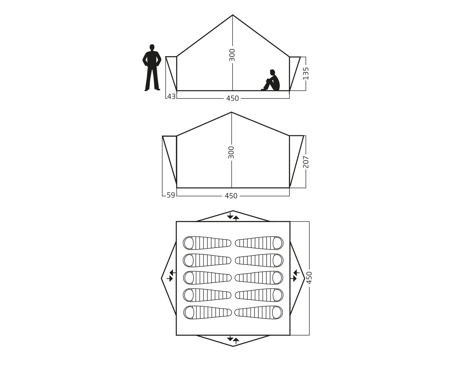 Midgard 20 Glamping Zelt - 20 m² | 10 Personen | Sandshell