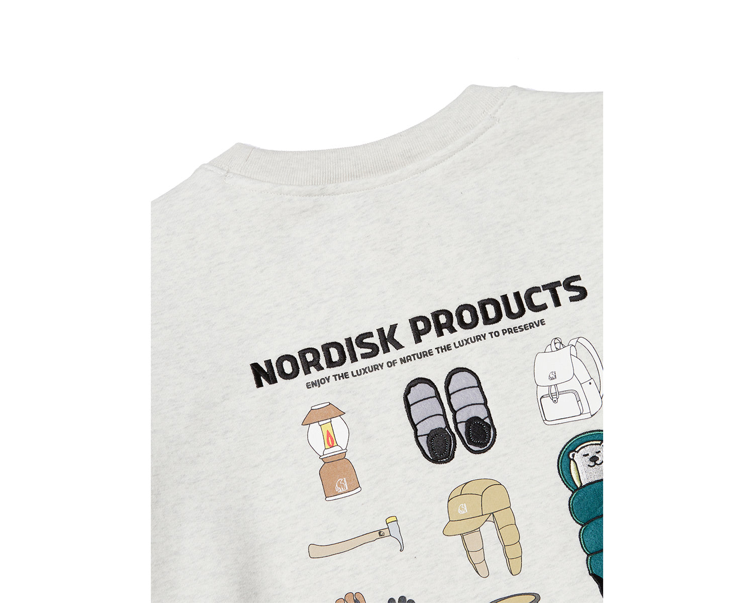 Camping Sweatshirt Unisex - Oatmeal Melange Beige