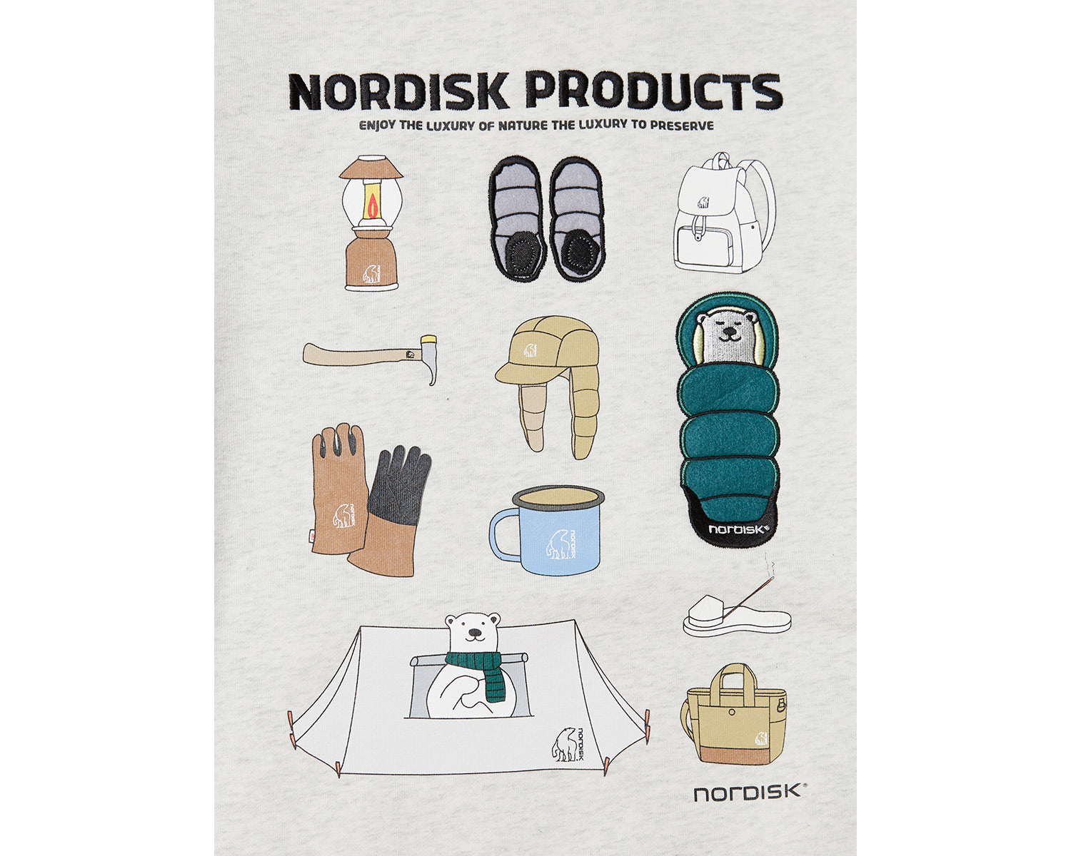 Camping Sweatshirt Unisex - Oatmeal Melange Beige