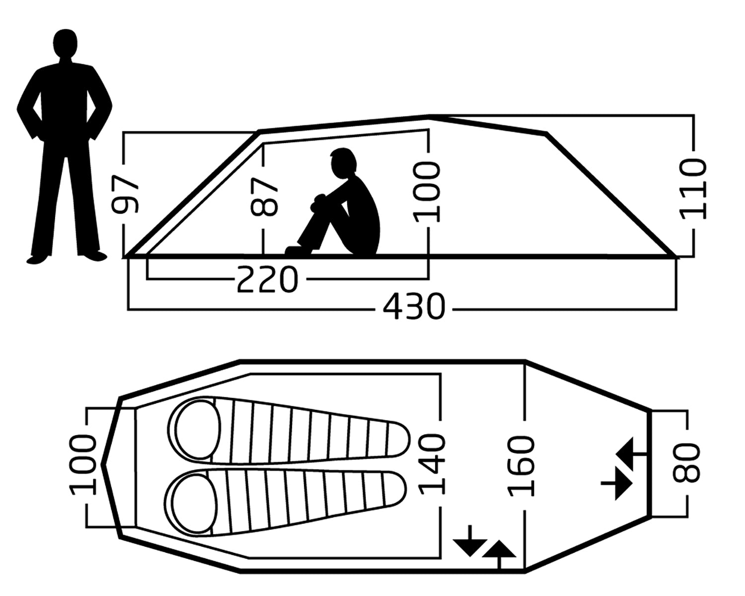 Oppland 2 PU (2.0) Zelt - 2 Personen | Dark Olive