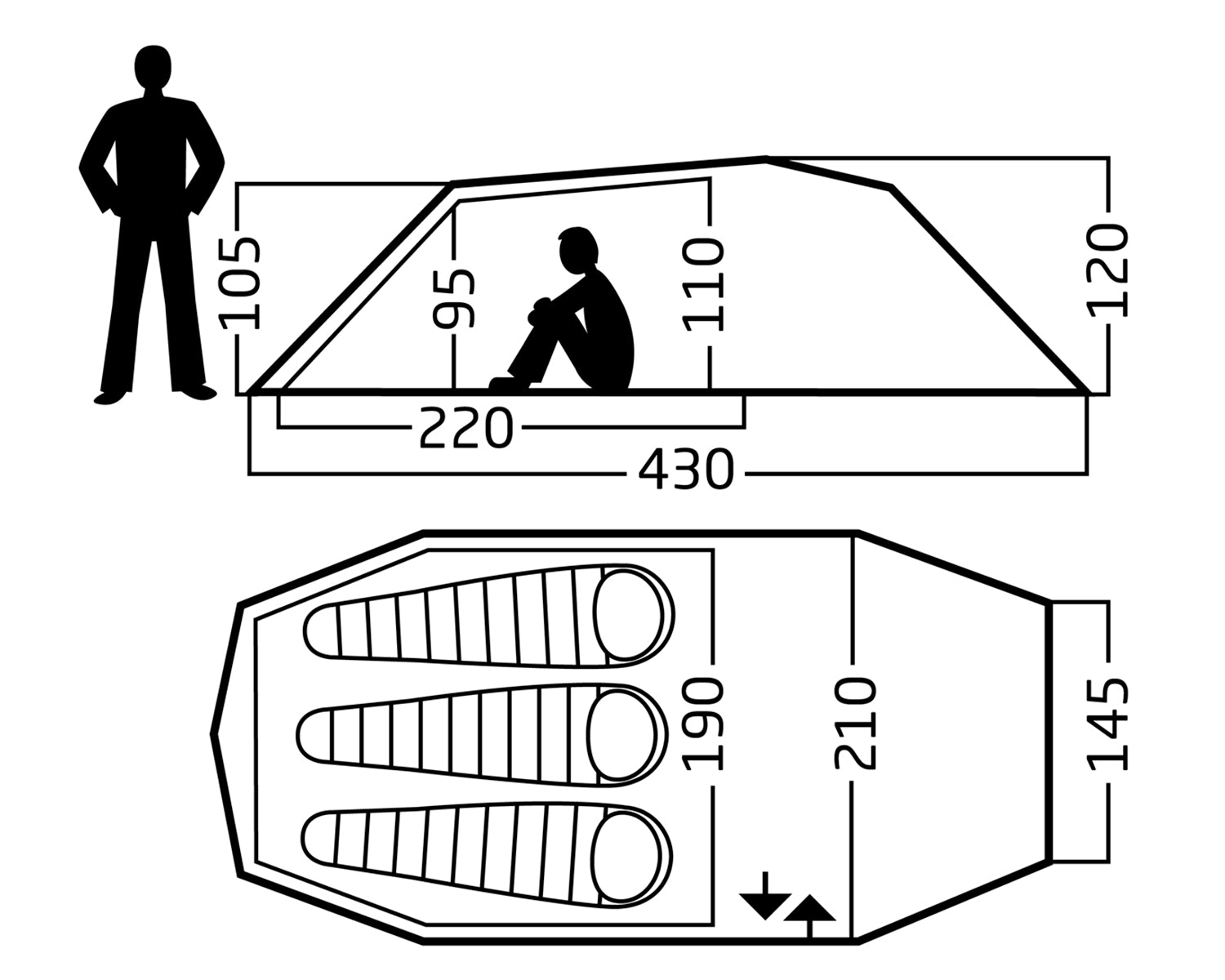Oppland 3 LW Zelt - 3 Personen | Forest Green