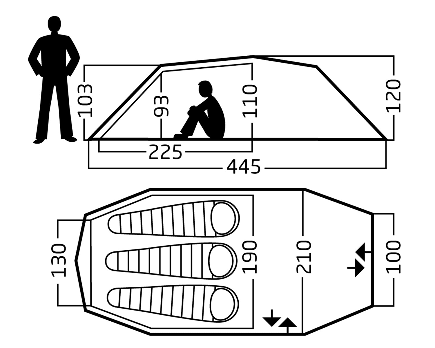 Oppland 3 PU (3.0) Zelt - Dark Olive