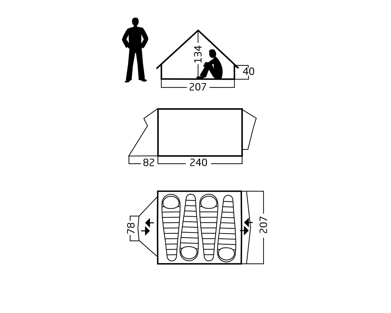 Vimur 4.8 Glamping Zelt - 4.8 m² | 4 person | Sandshell