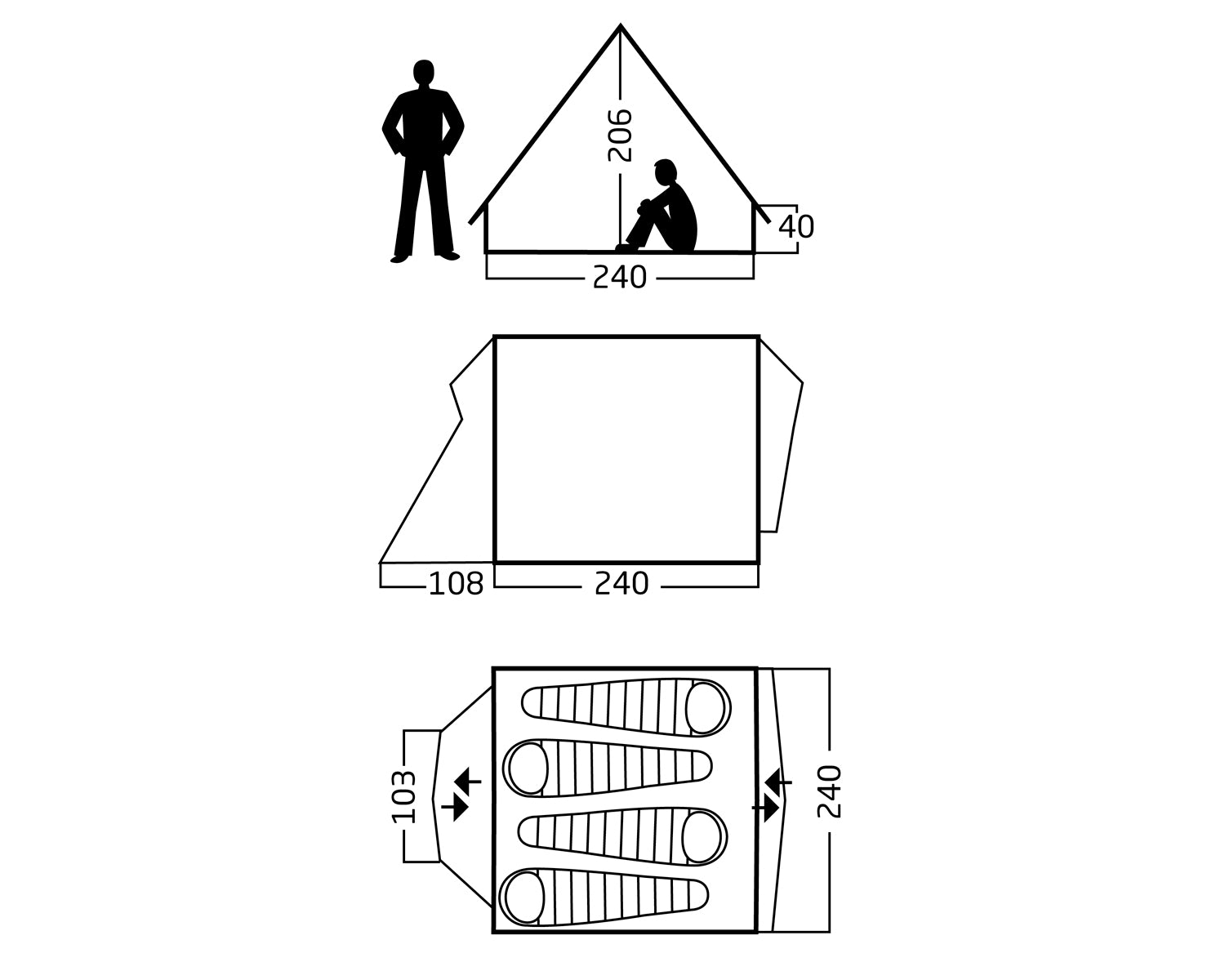 Vimur 5.6 Glamping Zelt - 5.6 m² | 4 person | Sandshell