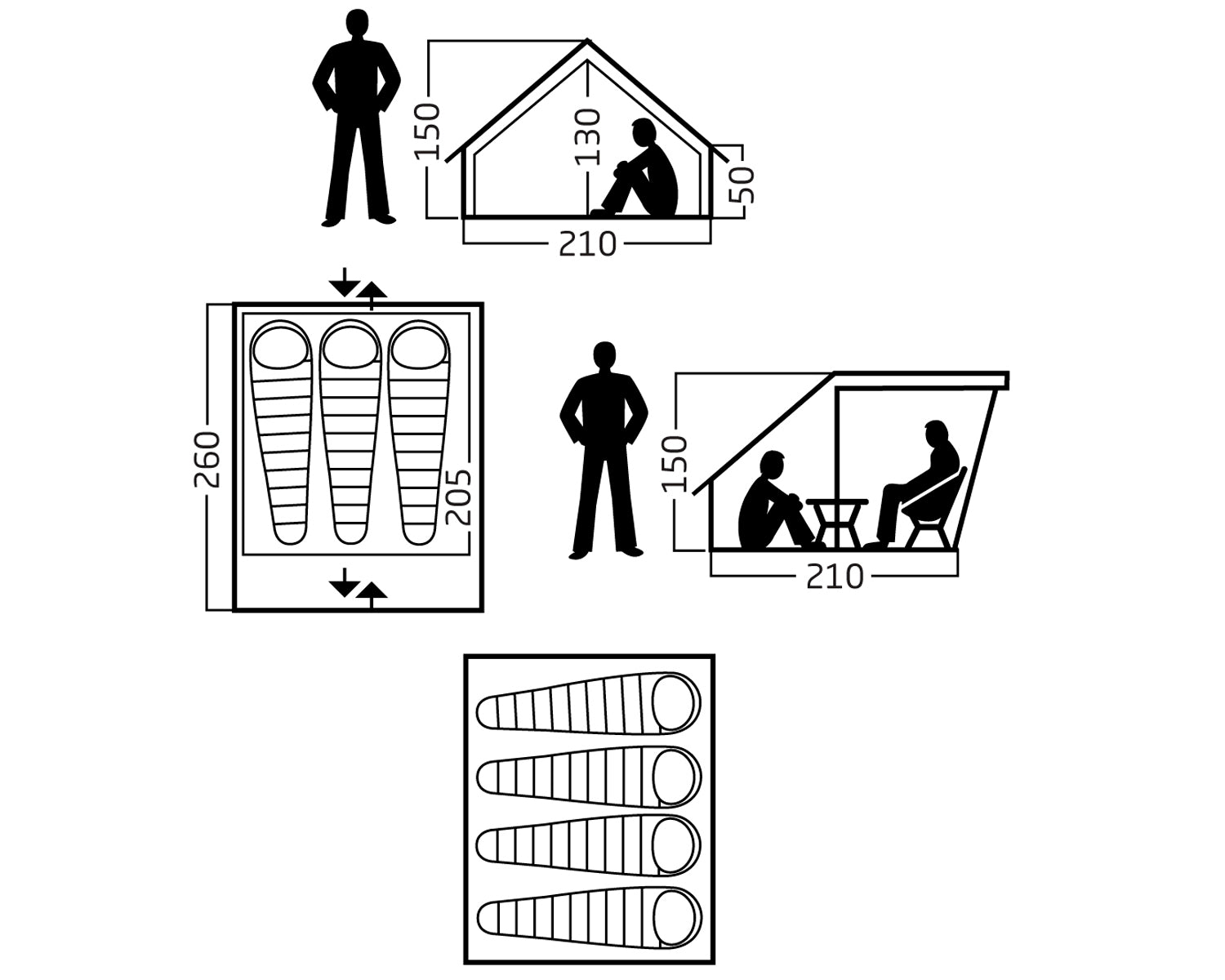 Ydun Sky 5.5 Glamping Zelt - 5.5 m² | 4 Personen | Sandshell