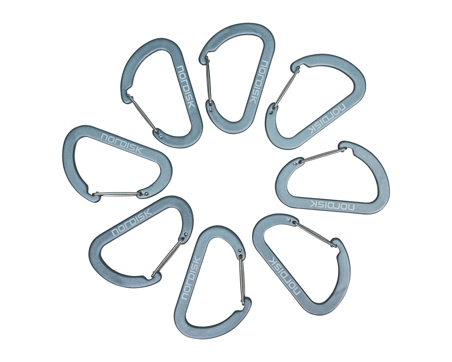 Aluminiumhaken L (8 Stück) - Karabiner | Matt Silver