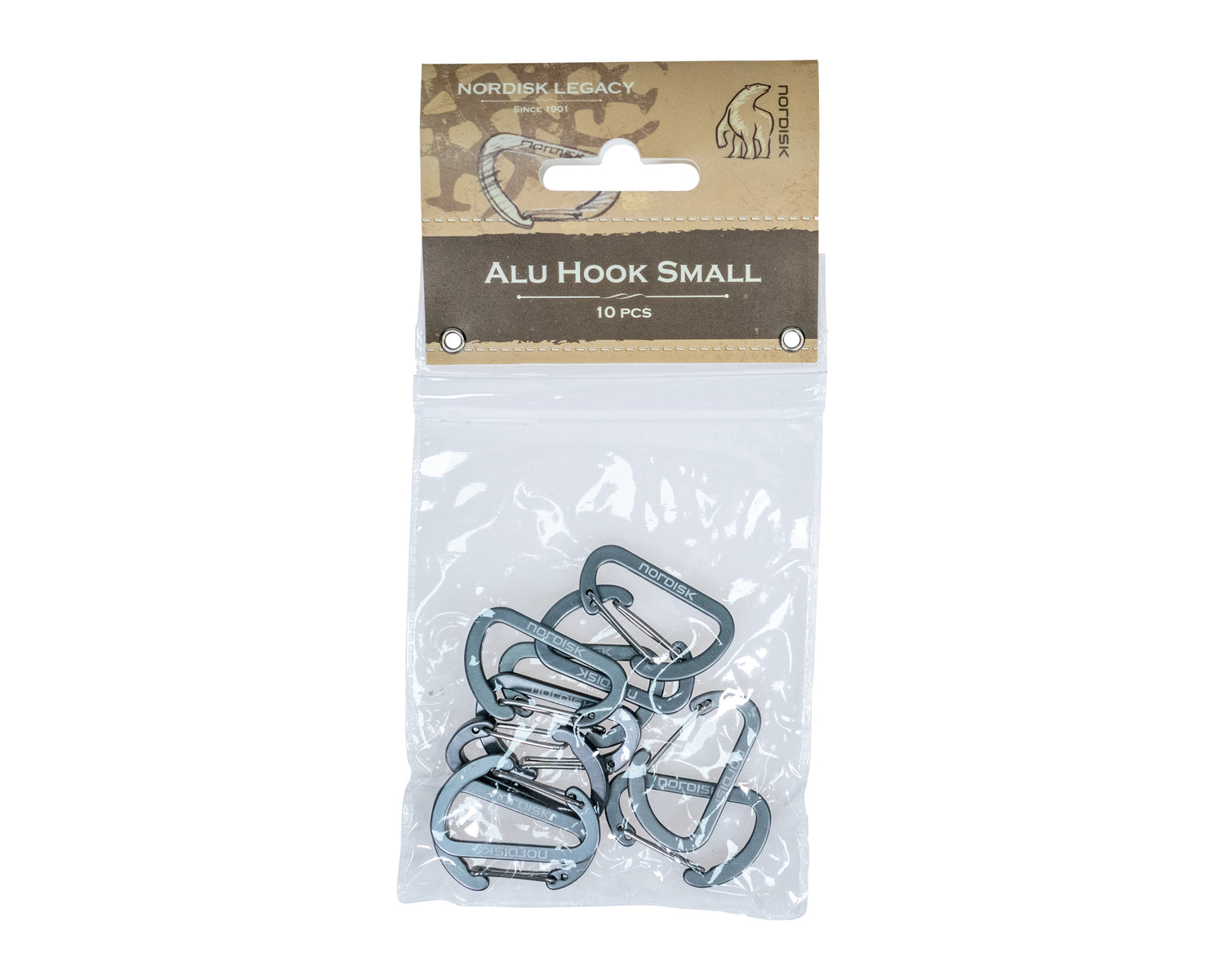 Aluminiumhaken S (10 Stück) - Karabiner | Matt Silver