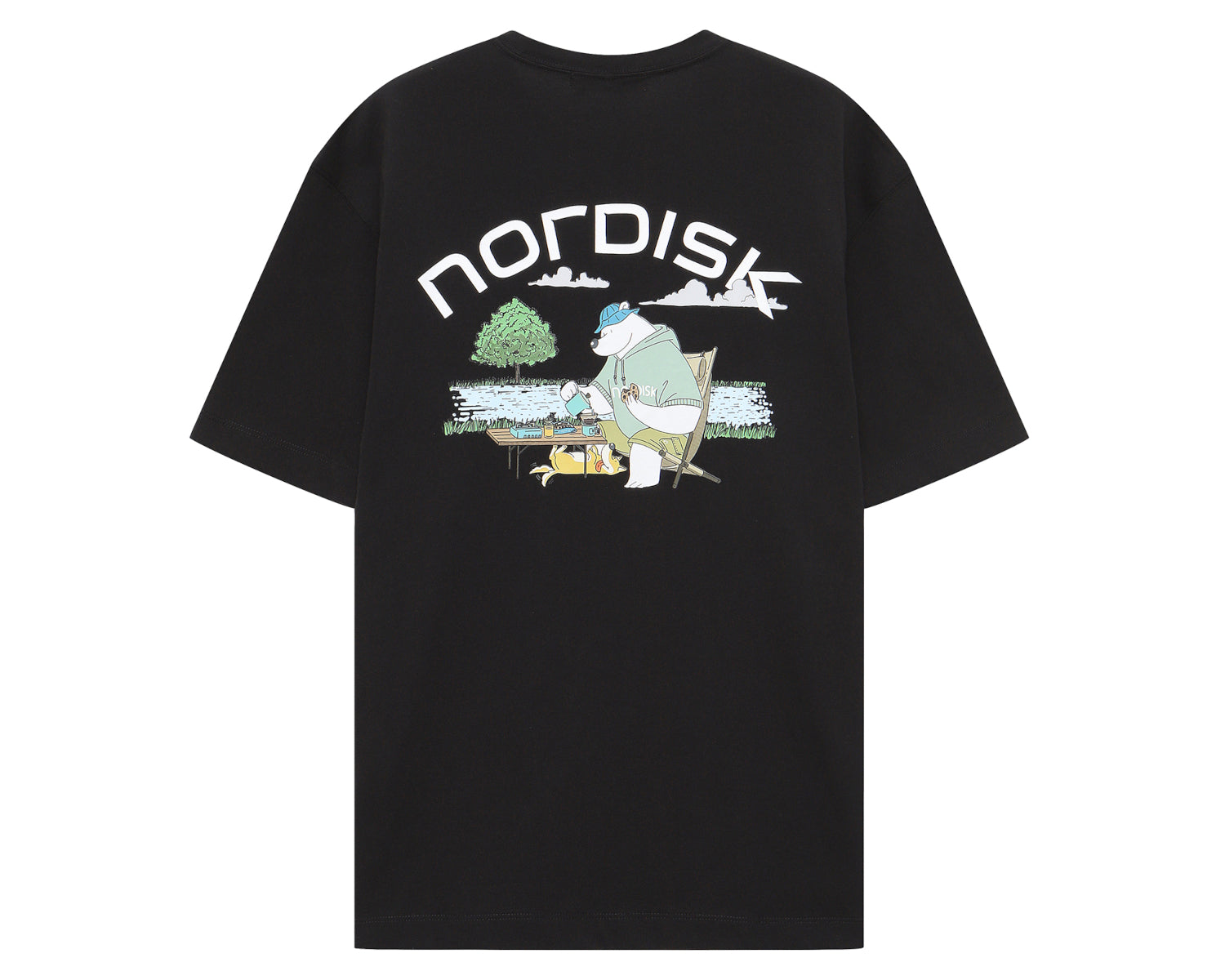 Tea Time Cartoon Eisbär T-Shirt Unisex - Black