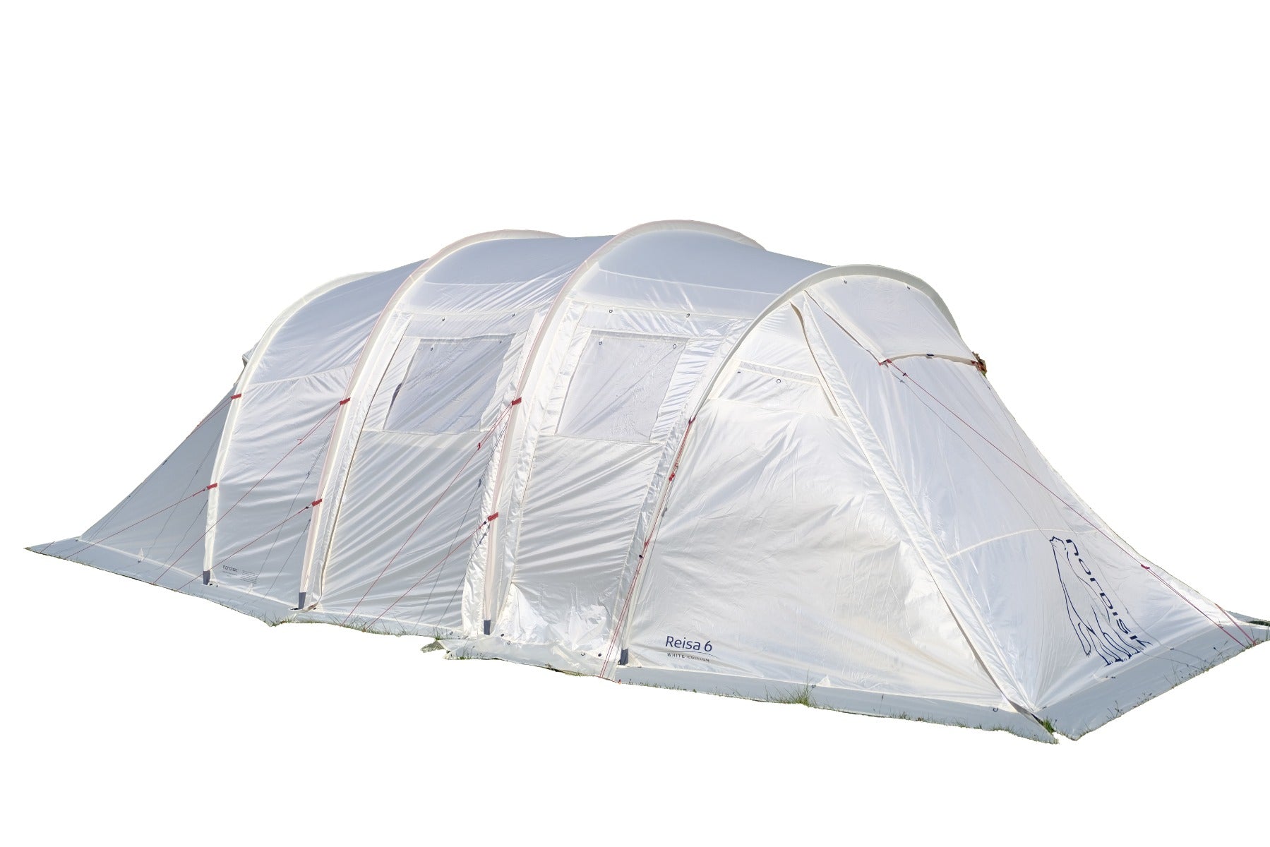 Camping tent with mesh walls on a white background