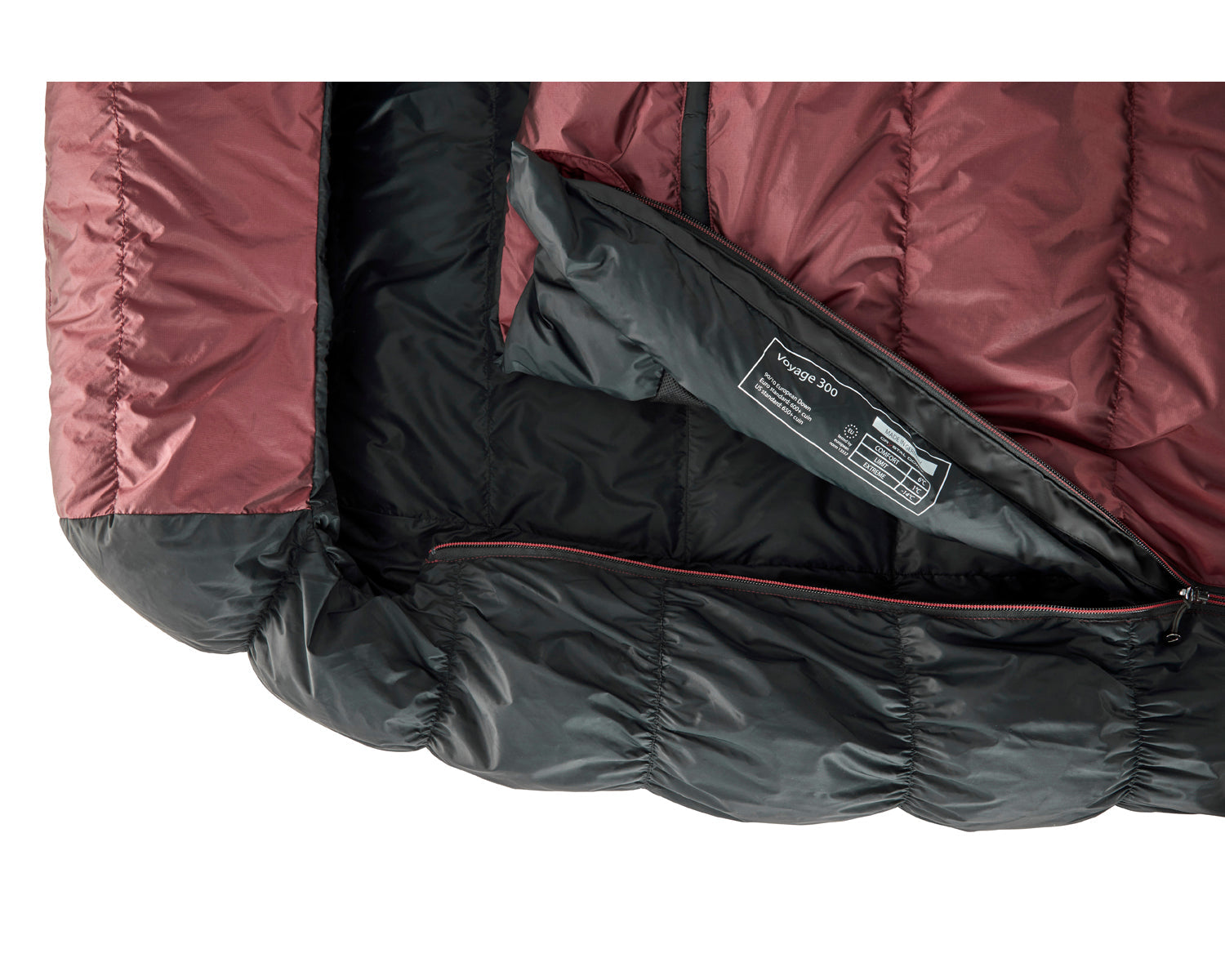 Voyage 300 Schlafsack (Right Zip) - Daune (1° C) | Ribbon Red