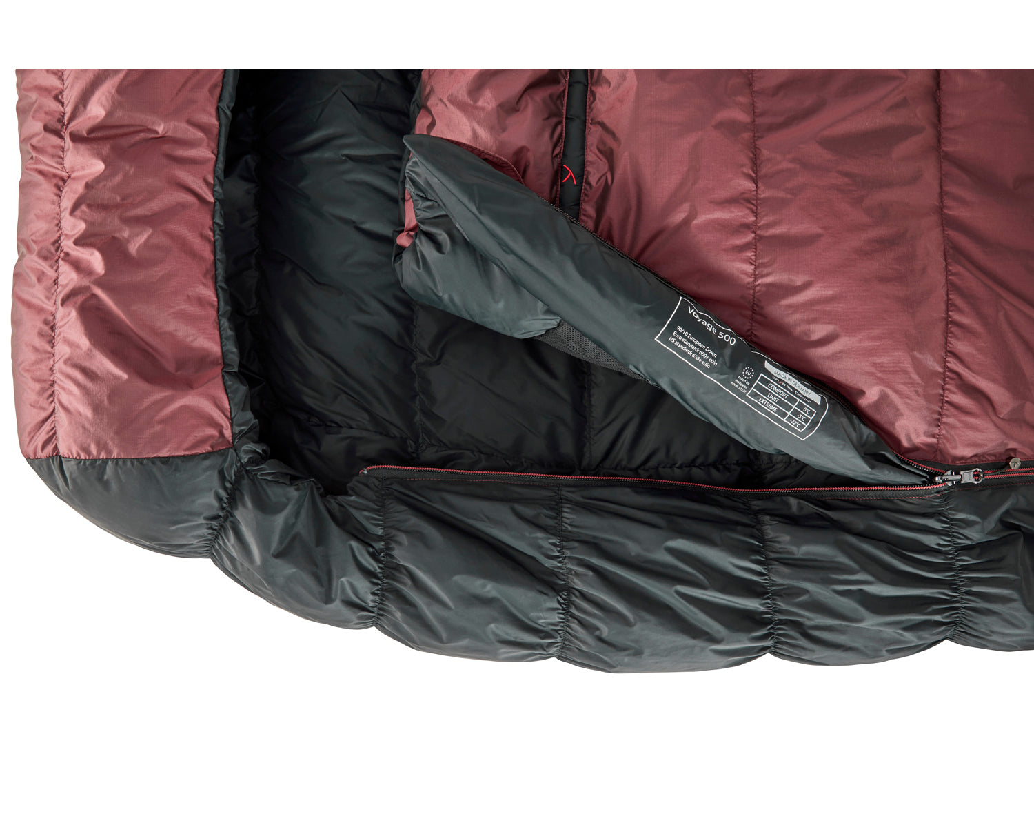 Voyage 500 Schlafsack (Right Zip) - Daune (-5° C) | Ribbon Red