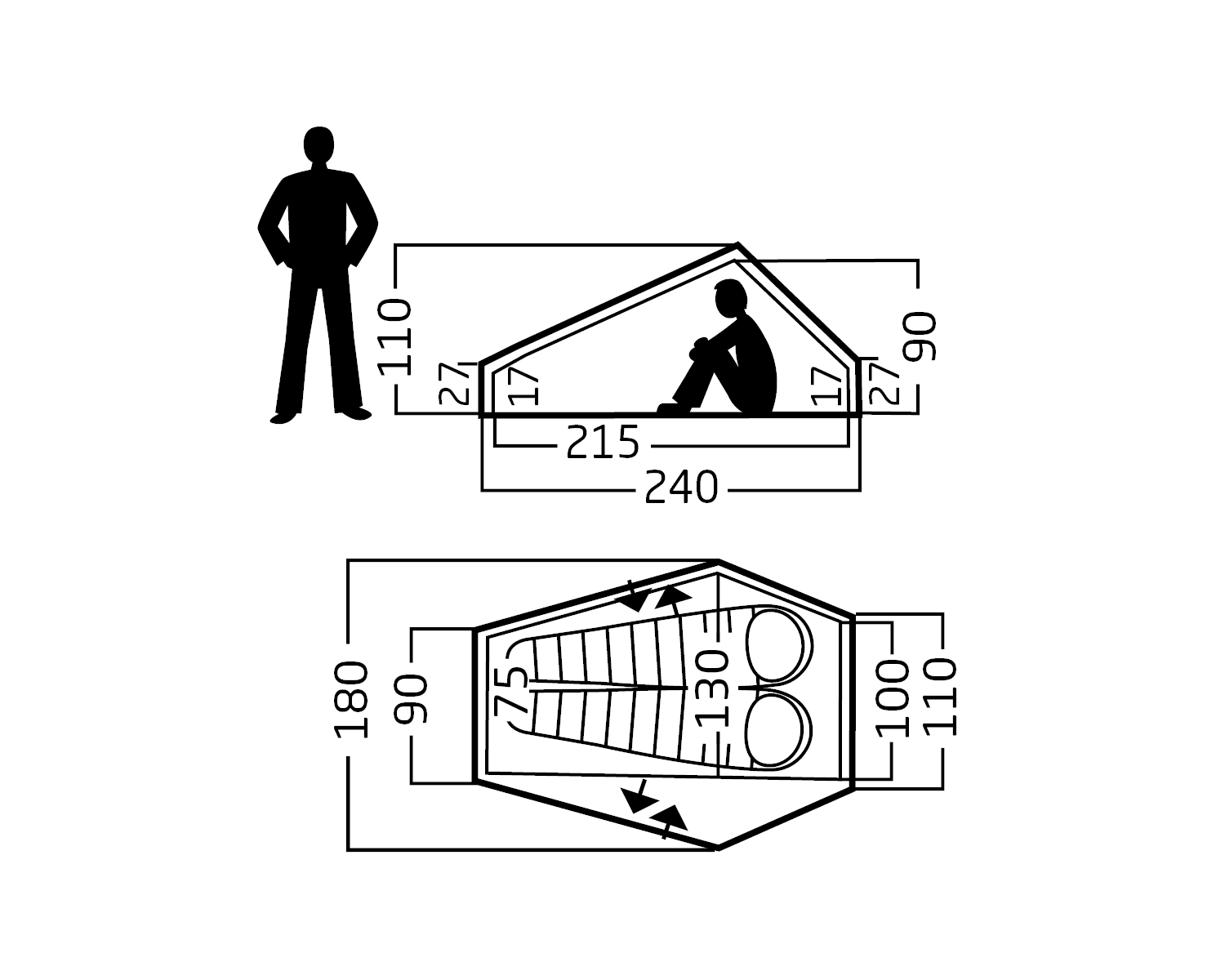 Telemark 2.2 LW (2.0) Zelt - Black Forest Green