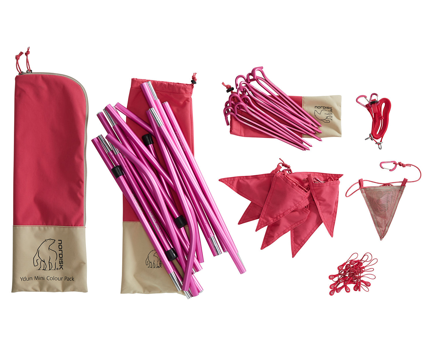 Ydun Tech Mini Zelt Incl. Colour Pack - 2 Personen | Azalea Cherry Pink
