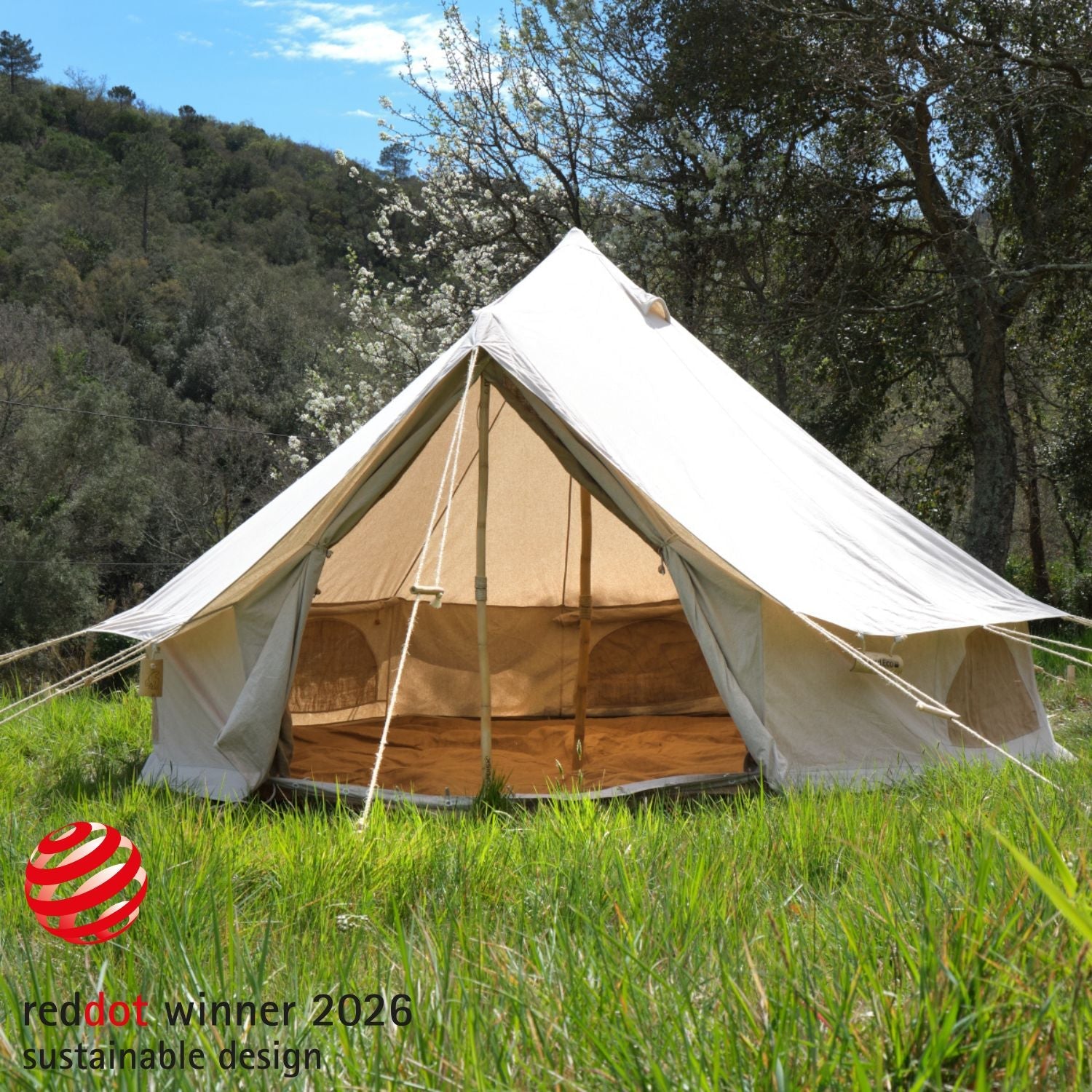 Asgard Eco 12.6 Glampingzelt - 12.6 m² | 6 Personen | Sandshell