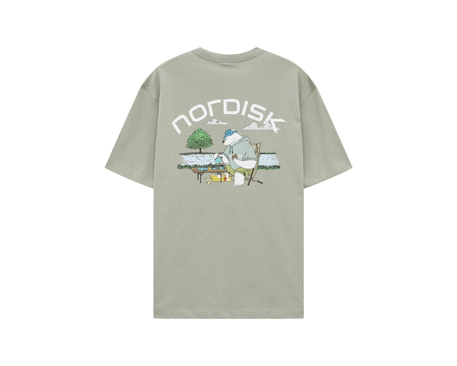 Tea Time Cartoon Eisbär T-Shirt Unisex - Khaki