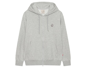 Basic Zip-Up Hoodie Unisex - Light Grey
