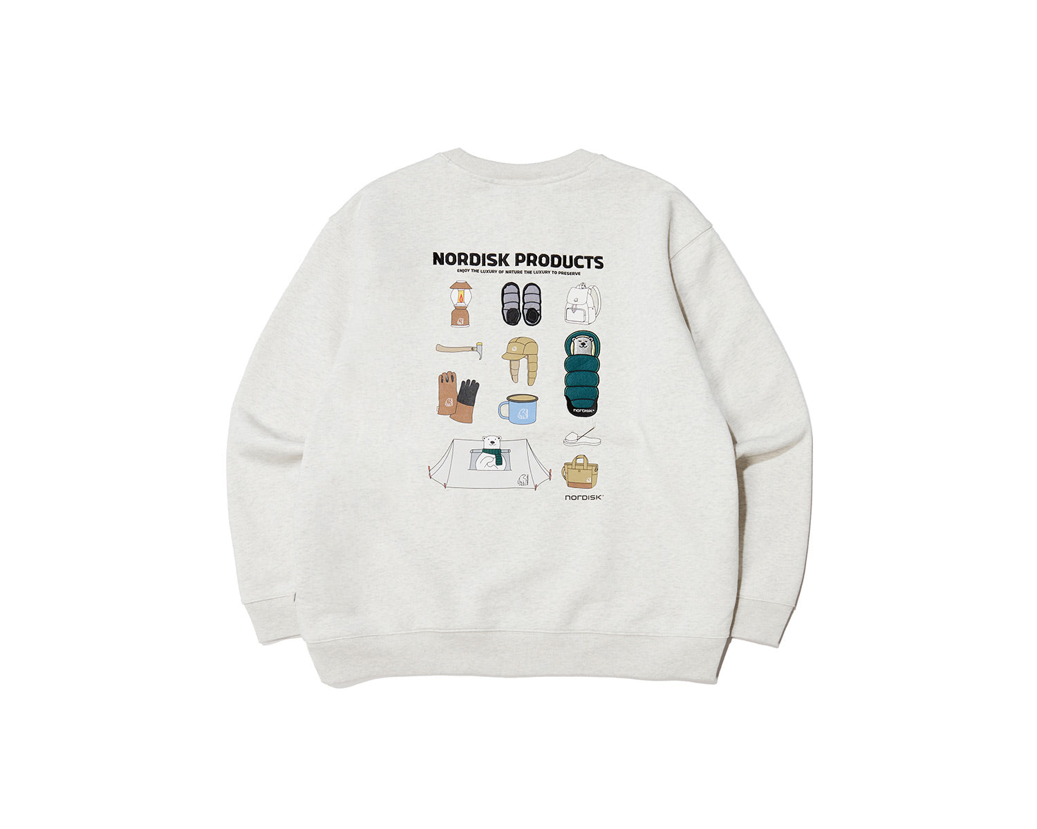 Camping Sweatshirt Unisex - Oatmeal Melange Beige